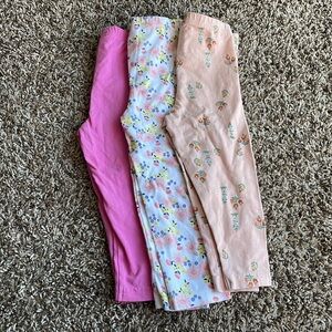 Carter’s Baby Girl Leggings 3 Piece Bundle Sz 24 Month
